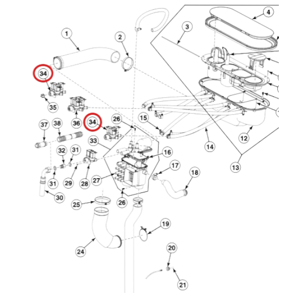 Electroválvula entrada 3 vías 180º 4
