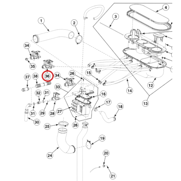 Electroválvula entrada 4 vías 180º 4