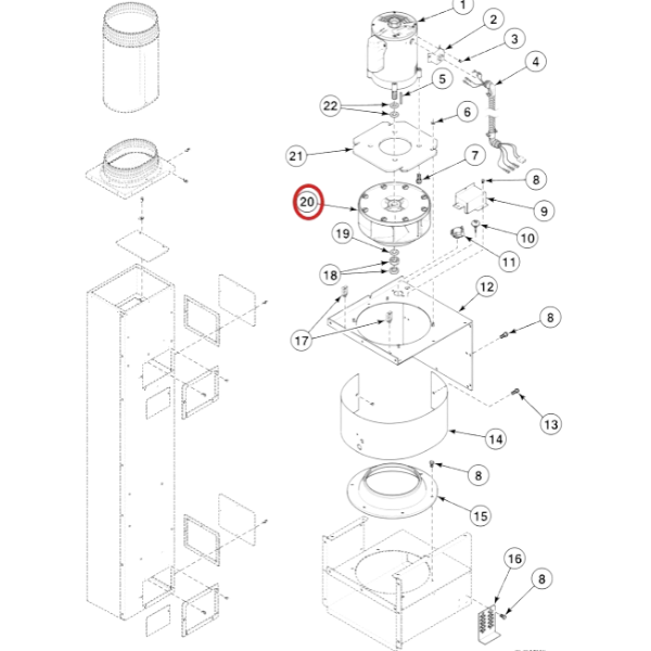 Turbina secadora T45/55 Speed Queen / Ipso – 70302201 Premium 4