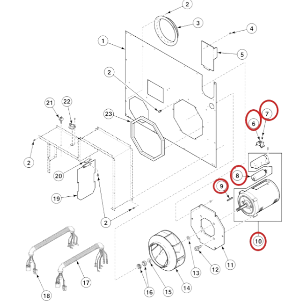 Kit motor 70337701P | Repuesto original para secadoras comerciales 4