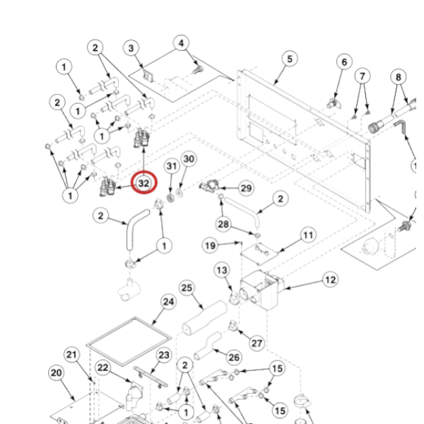 Electroválvula entrada de agua F8286402P – 3 vías – 90º – Speed Queen / Ipso 4
