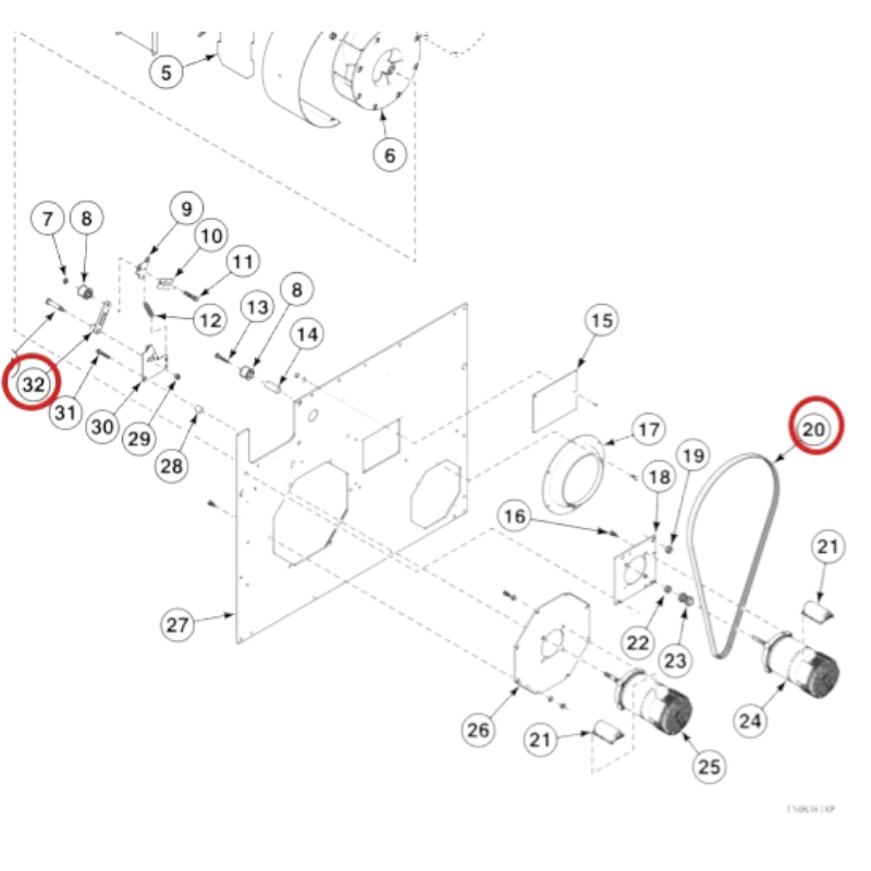 Kit brazo tensor y correa secadora T30/35 – IPSO / Speed Queen / UniMac (70655102) 4